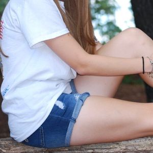 Justice Distressed Denim Shorts